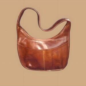 Bmakowsky Classic Tan Leather Hobo Bag